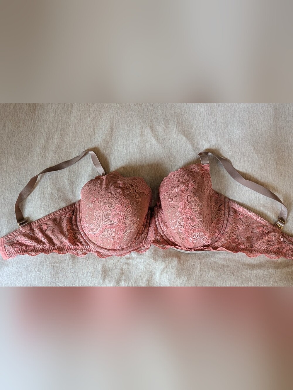 ThirdLove 24/7 Lace Balconette Bra in Coral 38F